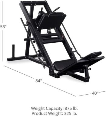 Titan Fitness Plate-Loaded Linear Leg Press and Hack Squat Machine, Rated 875 LB Sled Carriage, Lower Body Specialty Machine