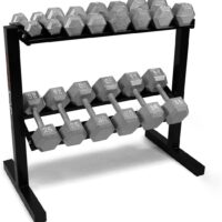 WF Athletic Supply Cast Iron Dumbbell Set, Solid Hexagon Grey Dumbbell Set, Strength Training Free Weights for Women & Men