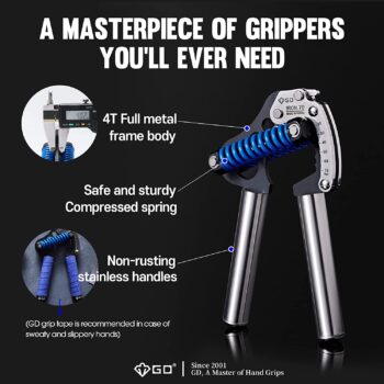 GD Iron Grip 70 Hand Grip Strengthener (Adjustable Hand Grip) Wrist and Forearm Strength Trainer Hand Strengthner