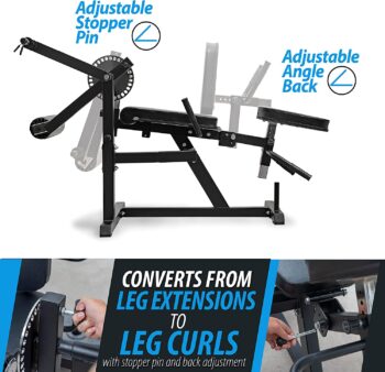 ANYTHING SPORTS Heavy Duty Adjustable Leg Extension and Curl Machine 2.0