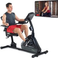 Exerpeutic 5000 Recumbent Exercise Bike with Airsoft seat, 24 Pre-Set Programs, Bluetooth MyCloudFitness App Tracking