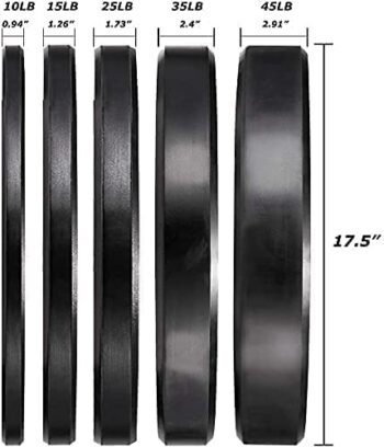 Olympic Weight Plates Set for Home Gym, Olympic Barbell Weight Set, Rubber Bumper Plates Set for Weight Lifting and Strength Training