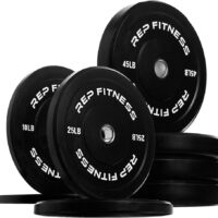 REP FITNESS Black Bumper Plates for Strength and Conditioning Workouts and Weightlifting