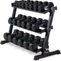 REP FITNESS Ergo Handle Hex Dumbbell Sets. 5-50 Set or 80-100 Set. Available with or Without Dumbbell Rack