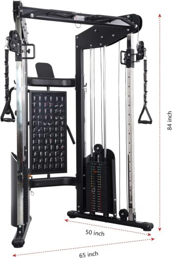 ALTAS Strength 3073 Function Home Gym Machine Pulley System Trainer Exercise Light Commercial Fitness Equipment 2000 Lbs Cable Included Accessories