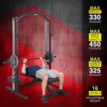 ANYTHING SPORTS Compact Smith Machine with Adjustable Bench