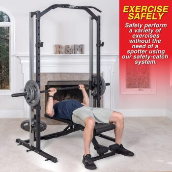 ANYTHING SPORTS Compact Smith Machine with Adjustable Bench