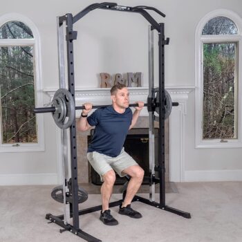 ANYTHING SPORTS Compact Smith Machine with Adjustable Bench