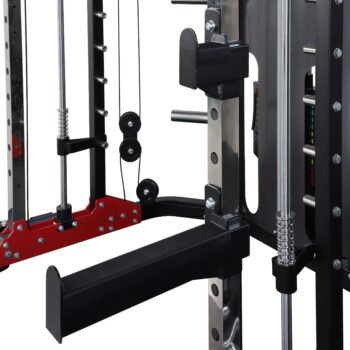 Altas Strength Home Gym Smith Machine with Pulley System Gym Squat Rack Pull Up Bar Upper Body Strength Training Leg Developer Light Commercial Fitness Equipment Included Accessories 3058