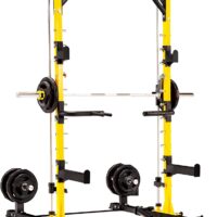 Altas Strength Squat Rack Power Cage Function Half Smith Workout Light Commercial Home Gym Fitness Equipment Tower Weight Lifting Machine Upper Body Strength Training 3035