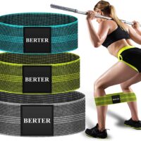 BERTER Resistance Bands for Legs and Butt, Workout Exercise Hip Bands, Fitness Booty Loop Non-Slip Bands for Squats, Deadlifts, Yoga, Sport, Pack of 3