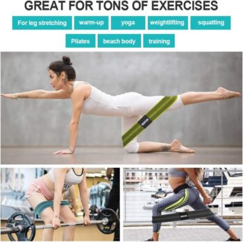 BERTER Resistance Bands for Legs and Butt, Workout Exercise Hip Bands, Fitness Booty Loop Non-Slip Bands for Squats, Deadlifts, Yoga, Sport, Pack of 3