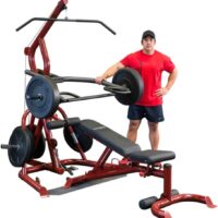 Body-Solid GLGS100P4 Corner Leverage Gym Package with GFID100 Bench