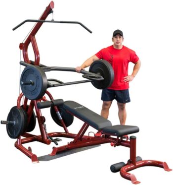 Body-Solid GLGS100P4 Corner Leverage Gym Package with GFID100 Bench