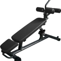 Finer Form Semi-Commercial Sit-Up Bench For Core Workouts and Decline Bench Press. Adjustable Weight Bench with Reverse Crunch Handle with 4 Adjustable Height Settings. Great Ab Workout Equipment