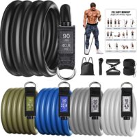 Resistance Bands for Working Out, NITEEN Heavy Resistance Bands with Handles Multi-Weight Exercise Bands Set for Men Women ,Workout Bands with Door Anchor and Ankle Straps Strength Training Equipment