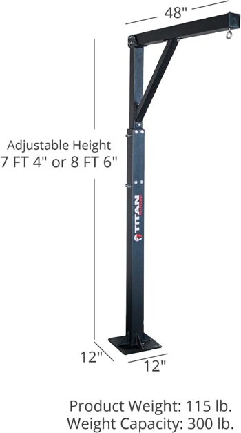 Titan Fitness Single Tree Heavy Bag Boxing Stand, Two Adjustable Heights, Rated 300 LB Capacity, Cardio Boxing Equipment