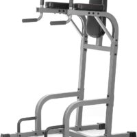 XMark Captain's Chair with Dip Stand and Push Up Station, Commercial Vertical Knee Raise, Upper Body Workout Machine