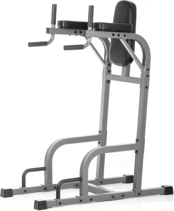 XMark Captain's Chair with Dip Stand and Push Up Station, Commercial Vertical Knee Raise, Upper Body Workout Machine