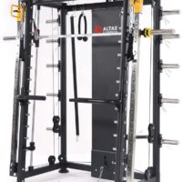 ALTAS Strength AL-3000F Multi Function Smith Machine Black and Yellow 2000IB Workout Light Commercial Fitness Equipment