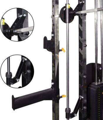 Altas Strength Smith Machine Light Commercial Home Gym Total Body Cage Workout Gym Equipment Tower Squat Rack with Pulley Ratio 2:1 Weight Lifting Machine Leg Press Strength Training M810