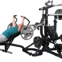 Body-Solid SBL460P4 Free-Weight Leverage Gym with Squat Attachment and Olympic Leverage Flat Incline Decline Bench