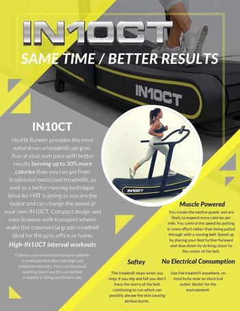 IN10CT (Intensity) Health Runner Curved Manual Treadmill - Non Motorized Treadmill with Curved Running Platform