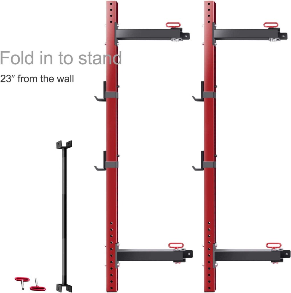 Merax Wall Mount Folding Squat Rack, 1000lb Capacity Fold...