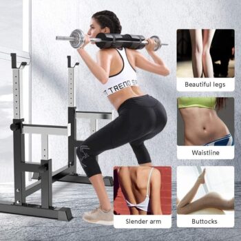 FBITE Adjustable Squat Rack Weight Lifting Bench Press Dumbbell Bench Bench Bench Home Fitness Barbell Weight Bed Multipurpose Squat Protection Commercial Fitness Equipment