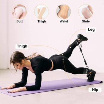 Bbtops Booty Ankle Resistance Bands with Cuffs,Ankle Strap with Resistance Bands,Adjustable Comfort fit Neoprene, for Hip Glutes Exercises,Resistance Bands for Women & Men Workout Fitness