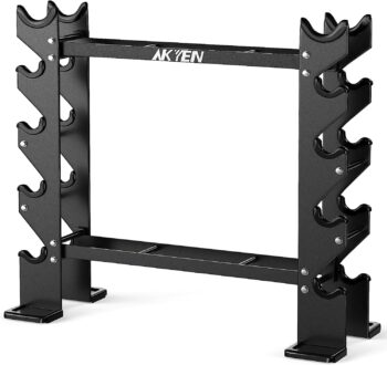 AKYEN Dumbbell Rack Stand Only, Weight Rack for Dumbbells Heavy-Duty Home Gym(1100LBS/750LBS Weight Capacity)