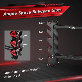 AKYEN Dumbbell Rack Stand Only, Weight Rack for Dumbbells Heavy-Duty Home Gym(1100LBS/750LBS Weight Capacity)