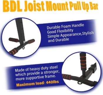 BDL Wall Mounted Pull Up Bar Chin Up bar Multifunctional Dip Station for Indoor Home Gym Workout, Power Tower Set Training Equipment Fitness Dip Stand Supports to 440 Lbs