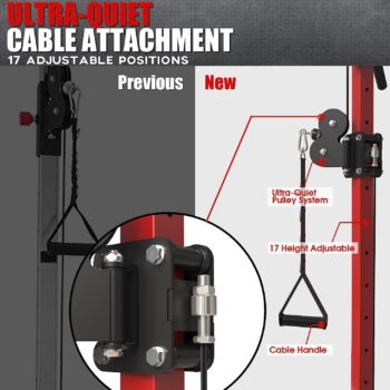 Cable Crossover Machine, syedee Functional Trainer with 17 Height Positions, Cable Fly Machine, 350lbs Home Gym Equipment with Pulley System, Pull-Up Bar, Cable Bar, and LAT Pull Down System