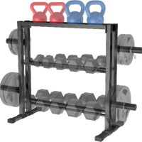JX FITNESS Dumbbell Rack, 3 Tier Weights Storage Rack for Dumbbells, Weight Plates, and Kettlebells (1100 Pounds Weight Capacity, 2022 Version)
