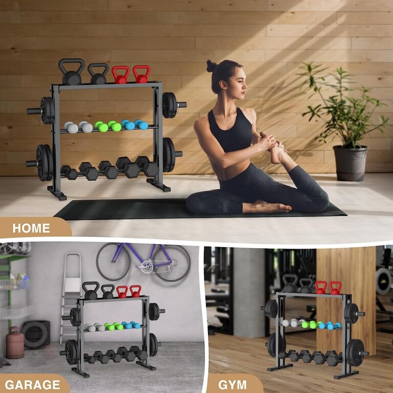 Female Racking Weights JX FITNESS Dumbbell Rack, 3 Tier Weights Storage Rack for...