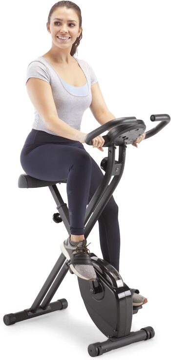 Marcy Foldable Upright Exercise Bike with Adjustable Resistance for Cardio Workout & Strength Training - Multiple Styles Available