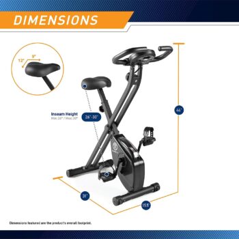 Marcy Foldable Upright Exercise Bike with Adjustable Resistance for Cardio Workout & Strength Training - Multiple Styles Available