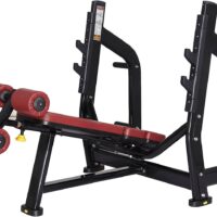 RYAN SHERWOOD OLYMPIC DECLINE BENCH press with 4 long external storage weight horns commercial Quality (200 lb. item weight) for Gym