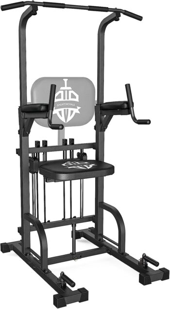 Sportsroyals Power Tower Pull Up Dip Station Multi-Function Home Gym Strength Training Fitness Equipment 440LBS