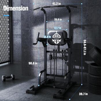 Sportsroyals Power Tower Pull Up Dip Station Multi-Function Home Gym Strength Training Fitness Equipment 440LBS