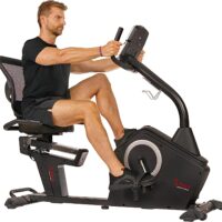 Sunny Health & Fitness Magnetic Resistance Recumbent Bike with Optional Exclusive SunnyFit™ App and Smart Bluetooth Connectivity