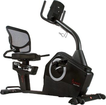 Sunny Health & Fitness Magnetic Resistance Recumbent Bike with Optional Exclusive SunnyFit™ App and Smart Bluetooth Connectivity