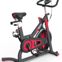VIGBODY Stationary Exercise Bike Indoor Cycling Bike for Cardio Workout, with Comfortable Seat Cushion, LCD Monitor for Home Training Bike