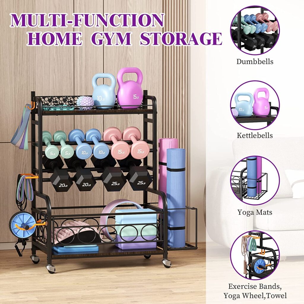 FitRx Heavy Duty SmartRack Dumbbell Holder, Dumbbell And Kettlebell Storage Stand For Home Gym