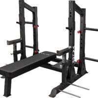 Valor Fitness BF-60 Heavy Duty Competition Bench Press Rack with Safety Spotter Bars - Adjustable - 7 J-Hooks & 4 Band Pegs - Olympic Power Lifting Max Weight Load 1000 lbs Certified IPF Standards