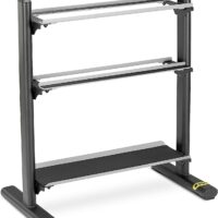 ZIVA Performance 3-Tier Storage Rack - Gym, Home Storage Rack – Steel Oval Tubing – Holds Dumbbells, Wall Balls, Med Balls, Kettlebells, Core Sandbags - Black (Dimensions: H: 118cm, W: 64cm, L: 82cm, Weight: 47kg)