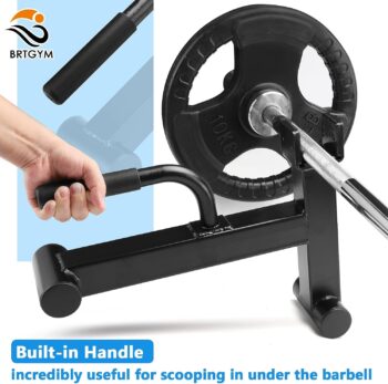 BRTGYM Deadlift Jack Barbell Stand,Carbon Steel Made,Easily Load and Unload 600lb Barbell Plates for Deadlift Exercise, Weight Training, Home Gym (Black Powder Coated)