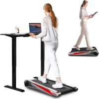 Egofit Walker Pro Under Desk Treadmill Walking Pad Small Compact Walking Treadmill with Incline 5° Fit Standing Desk, Remote&APP Control