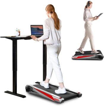 Egofit Walker Pro Under Desk Treadmill Walking Pad Small Compact Walking Treadmill with Incline 5° Fit Standing Desk, Remote&APP Control